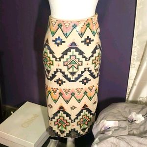 Express sequin midi skirt